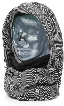 Volcom Hydro Fleece Hood Snowboard Neck Warmer Passe-Montagne, Imprimé Noir S5, Taille Unique Homme
