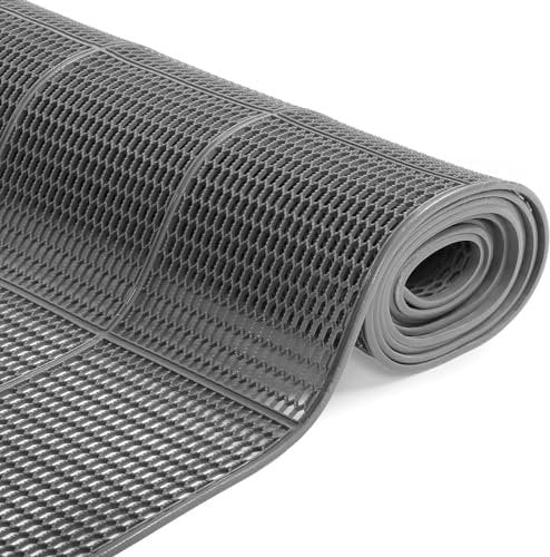 MYOYAY Non Slip Drainage Rubber Floor Mat 300 X 90cm Indoor Outdoor Rubber Entrance Mats Anti Fatigue Drainage Door Mat Dirt Scrapper Commercial Waterproof Floor Mat for Swimming Pool,Kitchen,Garden