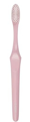 Kent Brushes Smile Toothbrush, Manuelle Zahnbürste KO-04, Super Soft Silver Infused Toothbrush, Ideal für empfindliche Zähne, PLA biologisch abbaubarer Griff mit weichen Borsten in Rosa
