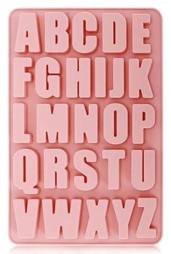 KGDUYC 1 molde de silicona con letras grandes, molde de silicona con letras, molde de silicona para fundición de letras, molde de silicona para hornear con letras A-Z