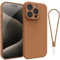 Andwing For iPhone 15 Pro Case,Silicone Case Soft Ultra For iPhone 15 Pro Phone Case Slim Protective Shockproof Cover Scratch-Resistant Microfiber Lining, 6.1 Brown