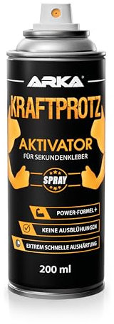Aktivator Spray 200 ml für Sekundenkleber – Aushärtungsbeschleuniger blitzschnell in 1–4 Sek – hitze- & wasserfest, rückstandsfrei – für Cyanacrylat, Kunststoff, Glas, Metall, Holz – KRAFTPROTZ