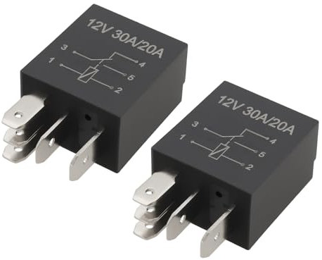Be In Your Mind Lot de 2 Micro-Relais de Rechange pour Voiture 5 Broches 12 V 30/10 A 0332201107 Compatible avec Audi 80 (1972-1990) Compatible avec Audi 90 (1984-1990)