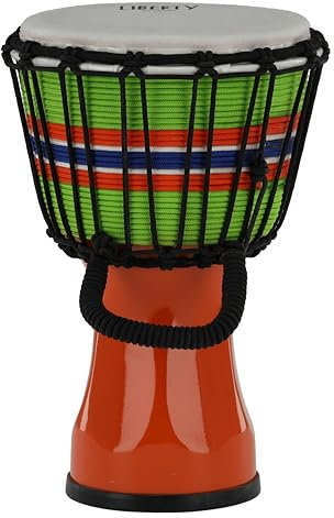 GEWA Liberty Djembé Rope Tuned - Durchmesser: 7 (17,8 cm) - Höhe: 12,5 (31,5 cm) - Anzahl Rope Runners: 14 - Farbe: Orange
