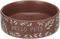 Flamingo Gamelle Leafs Rond Brun pour Lapin - 13x4cm, 330ml - Nourriture et Eau, Antidérapante et Facile à Nettoyer
