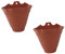 Homoyoyo 2er Set Halber Blumentopf Wand Hängetopf Aus Hochwertigem Harz – Ideal Für Indoor & Outdoor Pflanzen – Stilvolle Wandampel in Terrakotta- Für Jeden