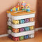 Storage Organiser Box, 3 Tier Stackable Toy Storage Box with Building Plate Lid Handle, Creative Building Blocks Sorting Container for Toys Puzzle Craft Supplies