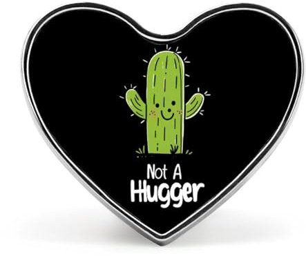 Not A Hugger Funny Cactus Heart Novelty Buttons & Pins Lightweight Alloy Lapel Badges Brooches Jewelry Gifts