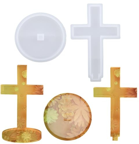 Cross-Box Silicone Resin Molds, Fancy Cross Box Silicone Mold Small Jar Storage Mould for DIY Blessed Gifts Halloween Decor Jewelry Candles & Soap Making