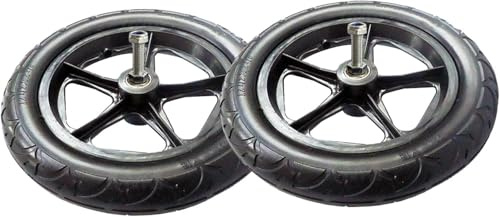 12 Zoll Hinterrad Kinderwagen Zubehör Ersatzteile For Rollstühle Ersatzräder Mobilität Roller Reifen Vollgummireifen Kunststoff(Black)