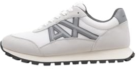 Armani Exchange Side Geometric Logo Motifs, Men's Sneakers, Grey White, 10.5 UK