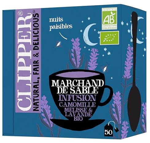 CLIPPER - Infusion Marchand de Sable - Camomille Lavande - Bio - 50 sachets | Ingrédients Bio - 100% naturels
