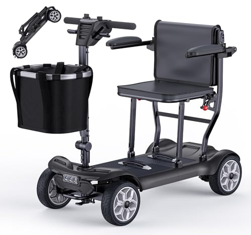 ENGWE Fauteuil Roulant Électrique, 20kg Pliable et Légère pour Adultes et Seniors, Autonomie de 38km, avec Batteries Lithium Amovibles 240 Wh*2 (Noir)