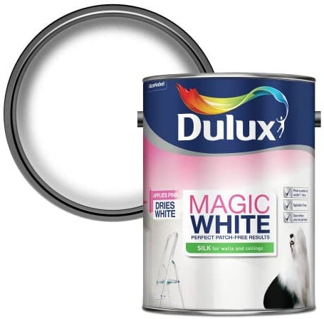 Dulux Magic White Silk Emulsion Paint For Walls And Ceilings - Pure Brilliant White 5 Litres