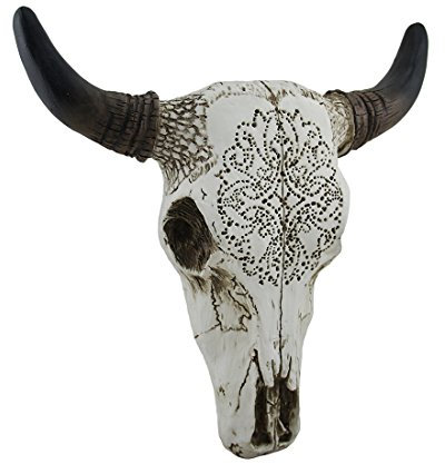 Zeckos Wandbehang mit Totenkopf-Motiv, geschnitzt, Tribal-Design