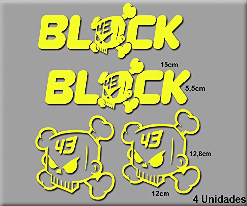 Ecoshirt SD-ZOOB-DZFD Aufkleber Ken Block R77 Vinyl Aufkleber Decal Sticker Decal Aufkleber Auto Sport Racing Gelb