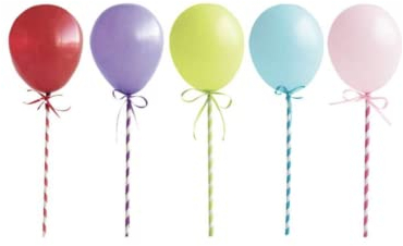 Assorted Color Mini Balloon Stick Cake Toppers - Pack of 5 - Unique and Delightful Decorations for Birthday Cakes, Cupcakes, and Desserts