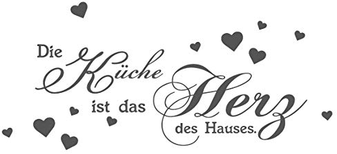 timalo® Wandtattoo 'Die Küche ist das Herz des Hauses.' | 75004-schwarz-58x26cm