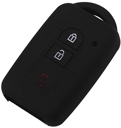Happyit Cas de Clé de Voiture en Silicone Couverture pour Nissan Juke MICRA Qashqai Juke X-Trail NAVARA 3 Boutons (Noir)