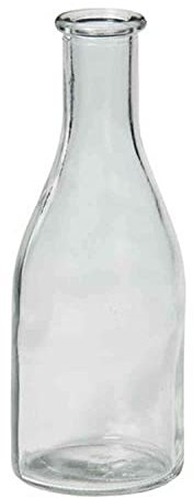 INNA-Glas Kleine Deko Flasche Larry, Zylinder - Rund, klar, 18cm, Ø 6,5cm - Flaschenvase