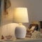 Aigostar Tischlampe Keramik Tischleuchte Lampe für Nachttisch Beistelltisch Nachttischlampe Stoffschirm E14 Vintage Retro