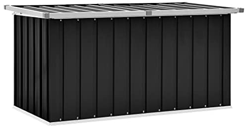 vidaXL Caja de Almacenaje para Jardín, Baúl para Cojines Almohadas Mantas, Cofre de Herramientas, Caja para Porche Patio Terraza, Gris Antracita
