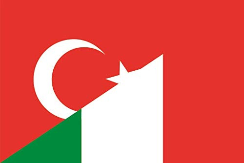 U24 Fahne Flagge Türkei-Italien Bootsflagge Premiumqualität 50 x 75 cm