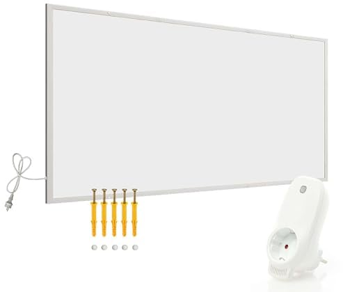 Wiltec Infrarotheizung 1050 Watt inkl. WLAN-Thermostat, energieeffizienter Heizkörper mit WLAN Steuerung, Wandmontage Elektroheizung, Heizpaneel IR-Heizung