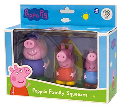 Peppa Wutz Badespielzeug-Set, 3 Stück, Wasser- und Badespielzeug, Inklusive George, Opa und Peppa (DeQube 919D00047)