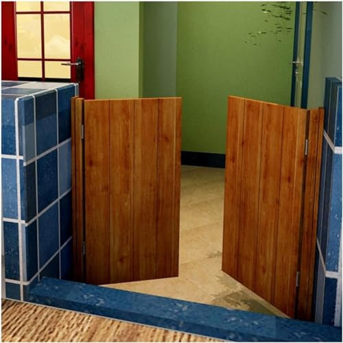 Hinge Saloon Doors Swing Cafe Bar Pub Cowboy Gate with Half Waist Solid Wood Hinges, Wall Mounted Room Divider for Tavern Kitchen Stairs, Customizable