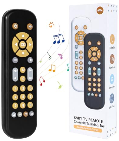Orzbow Baby Fernbedienung Spielzeug, Einstellbare Lautstärke Baby Frühes Lernspielzeug, Frühes Pädagogisches Musikspielzeug für Babys Mit Mehrstufigen Knöpfen, Sensorik Spielzeug für 2 Jahre