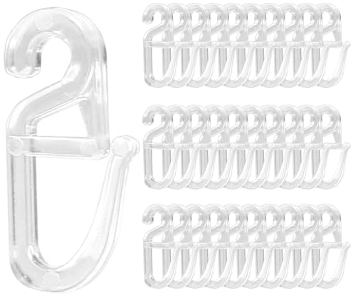 70 Pezzi Gancetti per Tende in Plastica Uso Multiplo Accessorio, Robustezza Gancetti Tende per Porta Rinforzato Durevole 6mm, Trasparente PC Ganci Tenda con Occhielli per Ufficio Cucina Bagno