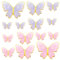 60 Stück Rosa Lila Schmetterling Tortendeko 3D Schmetterlinge Kuchen Deko Goldrand Papier Schmetterling Geburtstag Torten Deko für Geburtstagskuchen Hochzeit Jubiläum Babydusche