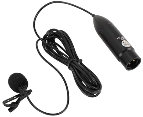 Phantom Power XLR Lavalier Microphone, Omnidirectional Lavalier Lapel Microphone, Noise Reduction Mono Lapel Mic, External Lav Mic for Filming, Podcast, Livestream, Interviews