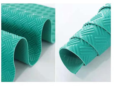 Bodenbelag Für Gewerbliche Garagen, 3 Mm Dicke PVC-Garagenbodenmatten, wasserdichte, rutschfeste Gummibodenrollen, Gummimatte Für Turnhallenboden/Treppen/Industrie (Grün, 200 X 100