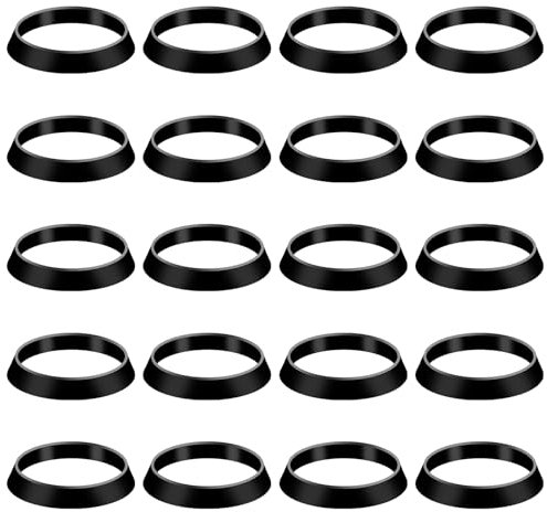 20pcs Joints Coniques, Joint d'Étanchéité en Caoutchouc Tuyau d'Évacuation Joint Conique pour Siphon d'Évier pour Tuyau d'Évacuation de 1 1/2 Pouce (Noir)