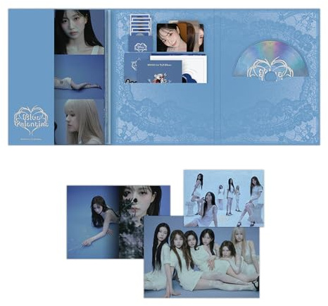 NMIXX - 1st Full Album [Blue Valentine] (Blue Ver.) Outbox + Booklet R + Poster + Magnetic Bookmark + Epoxy Sticker + Post Card Set + Gift