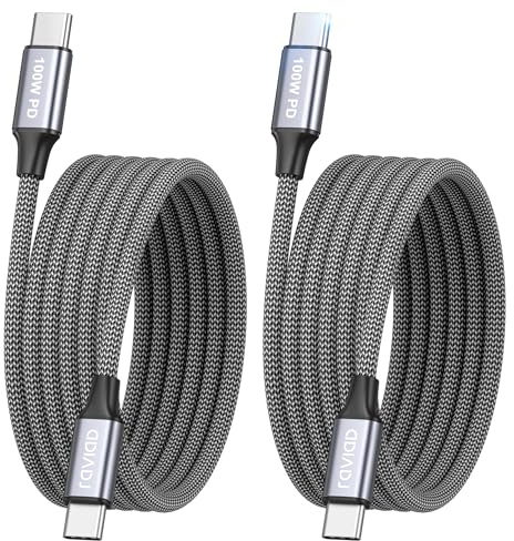RAVIAD Extra Long USB C to USB C Charger Cable 2Pack 3M 100W Fast Charging | Type C Charger Fast Charge Lead USBC to USBC Cord for iPhone 17 16 15 Pro Max, Galaxy S25 S24 S23, MacBook, iPad Pro Air