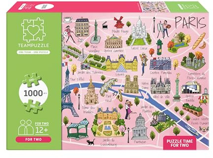 Paris – Puzzle 1000 Teile | TEAMPUZZLE für Zwei | Gemeinsame Zeit für Paare & Freunde | QR-Codes mit Extras | Puzzle für Erwachsene & Kinder ab 12 Jahren