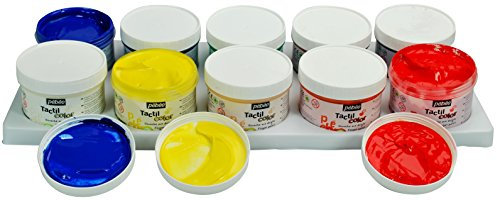 Pébéo Pack de 10 pots Gouache aux doigts 225 ml Assorties