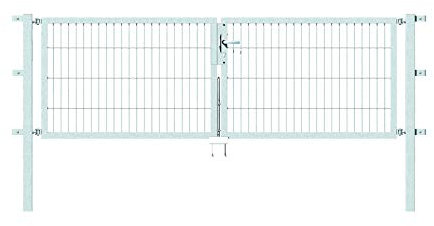 Alberts 647889 Doppeltor Flexo mit Zubehör | verschiedene Breiten und Höhen | feuerverzinkt | Breite 250 cm | Höhe 80 cm