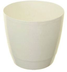 Whitefurze G0618RD 18cm Round Indoor Pot Cover - White