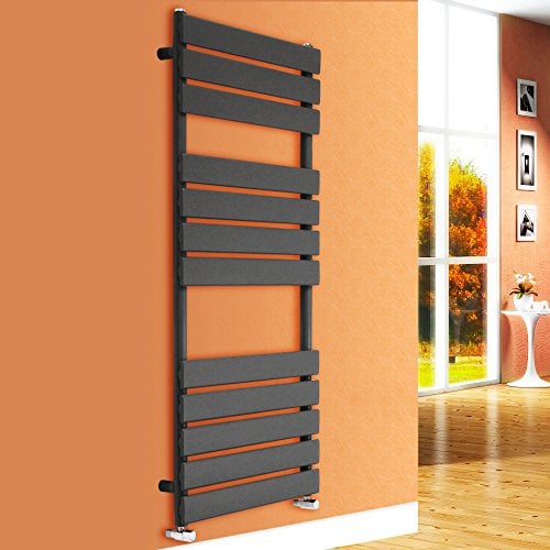 NRG 1200x450 Flat Panel Heated Towel Rail Bathroom Rad Radiator Anthracite | Designer Radiator, Steel, Contemporary, Bathroom Radiator Towel Rail, Rectangular Wall Mounted, High Heat Output