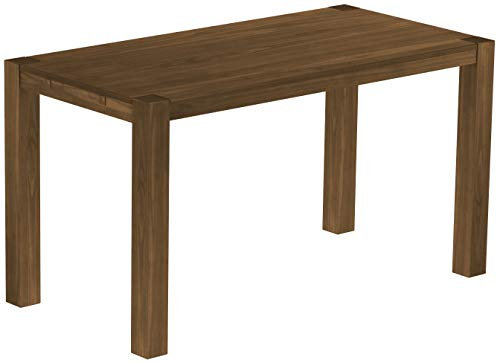 B.R.A.S.I.L.-Möbel Hochtisch Rio Kanto 200x100 cm Nussbaum Bartisch Holz Tisch Pinie Massivholz Stehtisch Bistrotisch Tresen Bar Thekentisch Echtholz Größe und Farbe wählbar