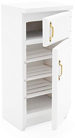 Odoria 1/12 Scale Dolls House Miniature Kitchen Fridge Freezer Dollhouse Accessories, White