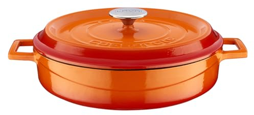 Lava Four Hollandais en fonte multi-usages 3 1/2 litre 3 1/2 Quart Orange vif