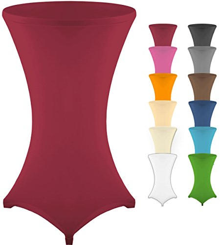 Gräfenstayn® Stretch Stehtischhusse Diana mit Öko-Tex Siegel, Verstärkung im Fußbereich, 40°C Maschinenwäsche in vielen Farben und Größen Ø60-65cm / Ø70-75cm / Ø80-85cm (Bordeaux, Ø80-85cm)