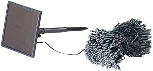 Lunartec Solar Lichterkette mit Dämmerungsschalter: Solar-LED-Lichterkette, 500 LEDs, Dämmerungssensor, weiß., 50 m, IP44 (Lichterkette aussen, LED Lichterkette außen, Weihnachtsbaumbeleuchtung)