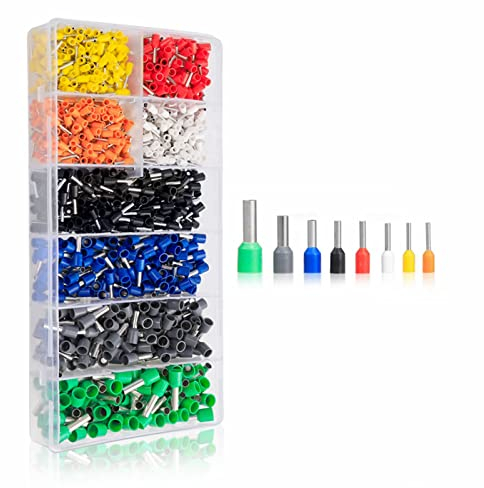 GIZGA 1400pcs Aderendhülsen Sortiment Set mit 8 Farben Aderend-Isolierhülsen Aderendhuelsen