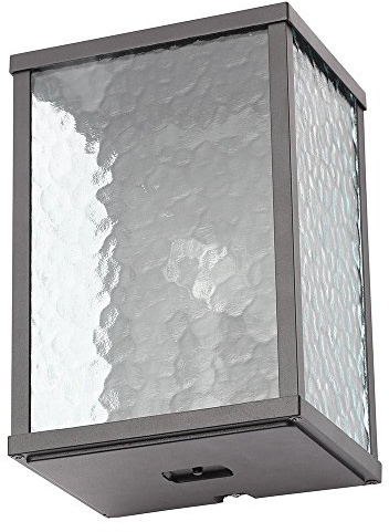 LITECRAFT Acton Wall Light Outdoor Box Lantern with Frosted Glass Panels - Black